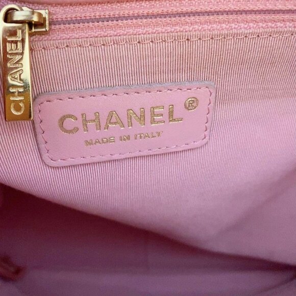 Authentic CHANEL CC Caviar Quilted Petite Shopping Tote PST Pink Leather Purse - Picture 11 of 12